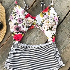One piece cut out swimsuit